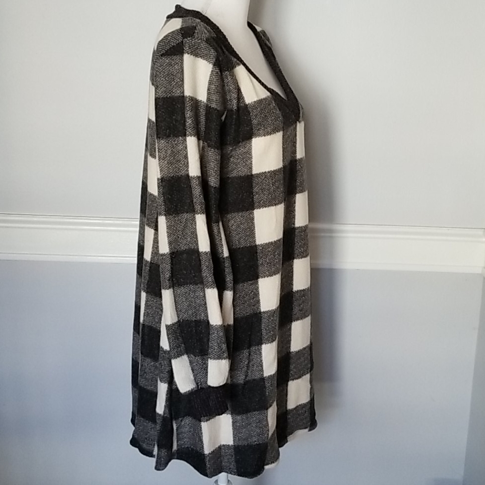 Over-Sized Tunic Dress Buffalo Check with pockets - Picture 2 of 7
